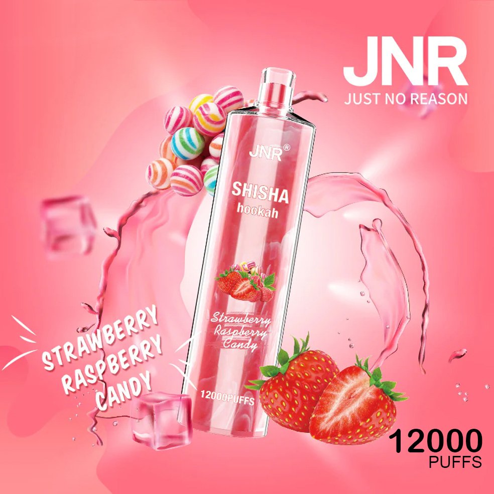 jnr shisha hookah strawberry raspberry candy – 12000 puffs